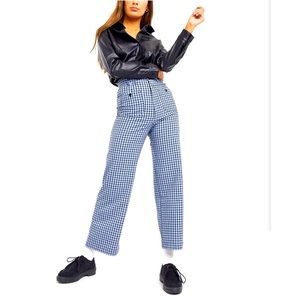 & Other Stories Check Wide Leg Tailored Pants